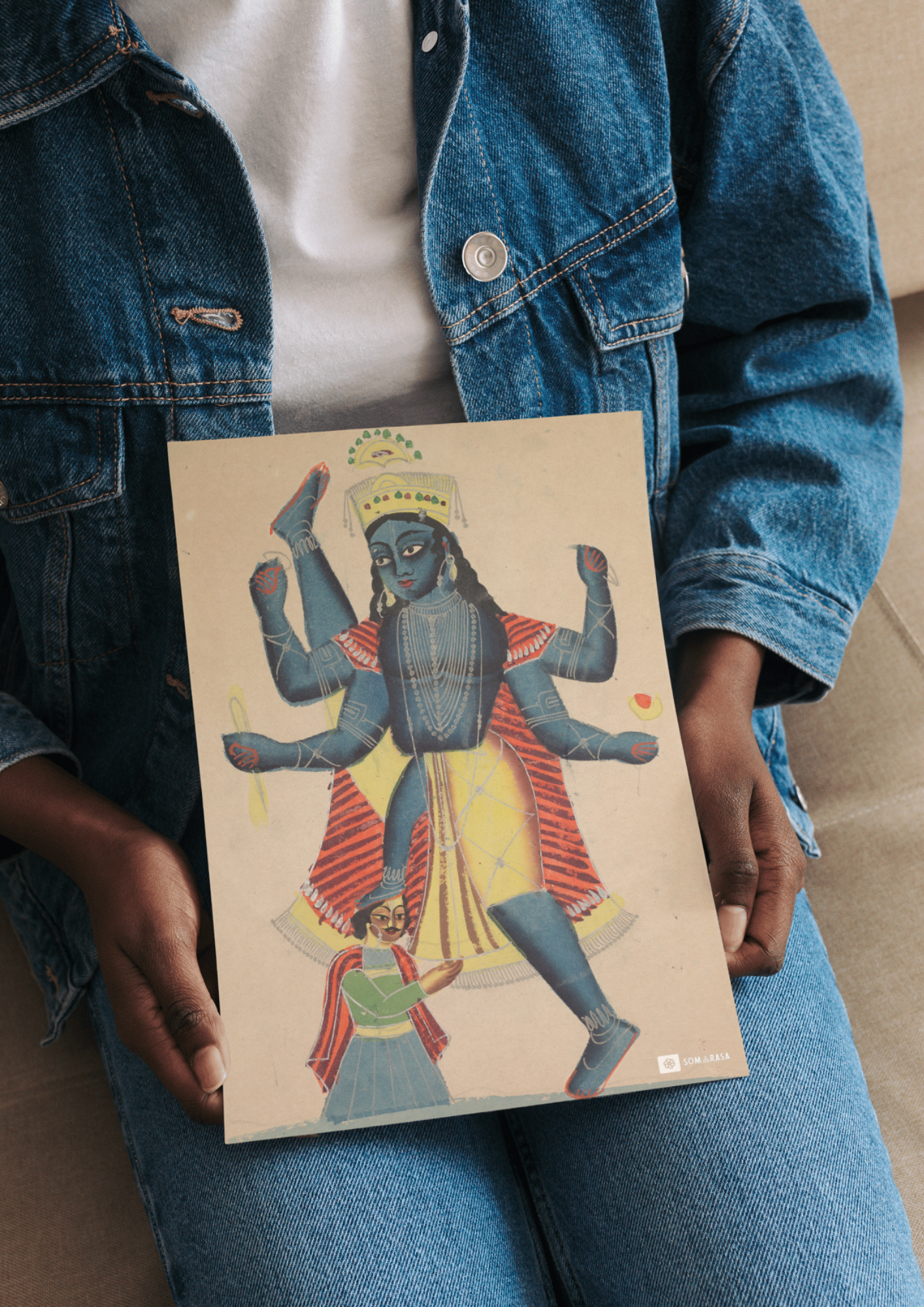 Trivikrampada (Vamana Avatar of Vishnu) – Kalighat Painting Reprint (A3 Poster)