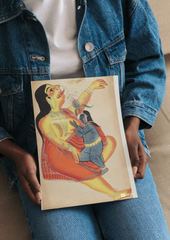 Krishna Killing Putana – Kalighat Painting Reprint (A3 Poster)