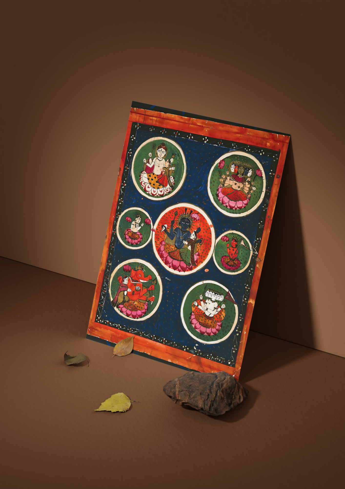 The Divine Cosmos – Vishnu & Lakshmi with the Pantheon (A3 Poster)
