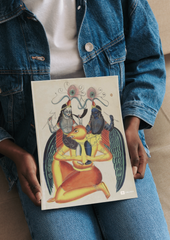 Garuda with Krishna and Balarama – Kalighat Painting Reprint (A3 Poster)