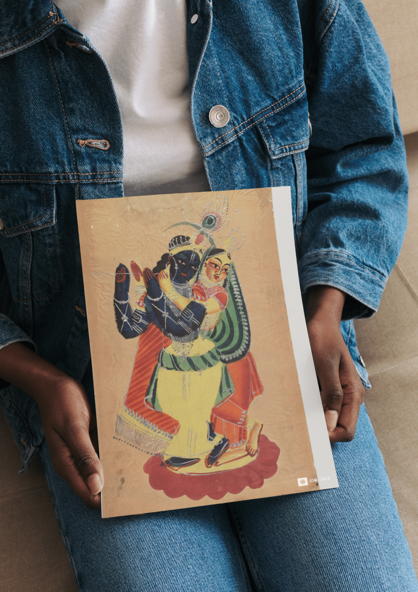 Radha Krishna – Kalighat Painting Reprint (A3 Poster)