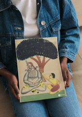 Kamdev Awakens Shiva – Kalighat Painting Reprint (A3 Poster)