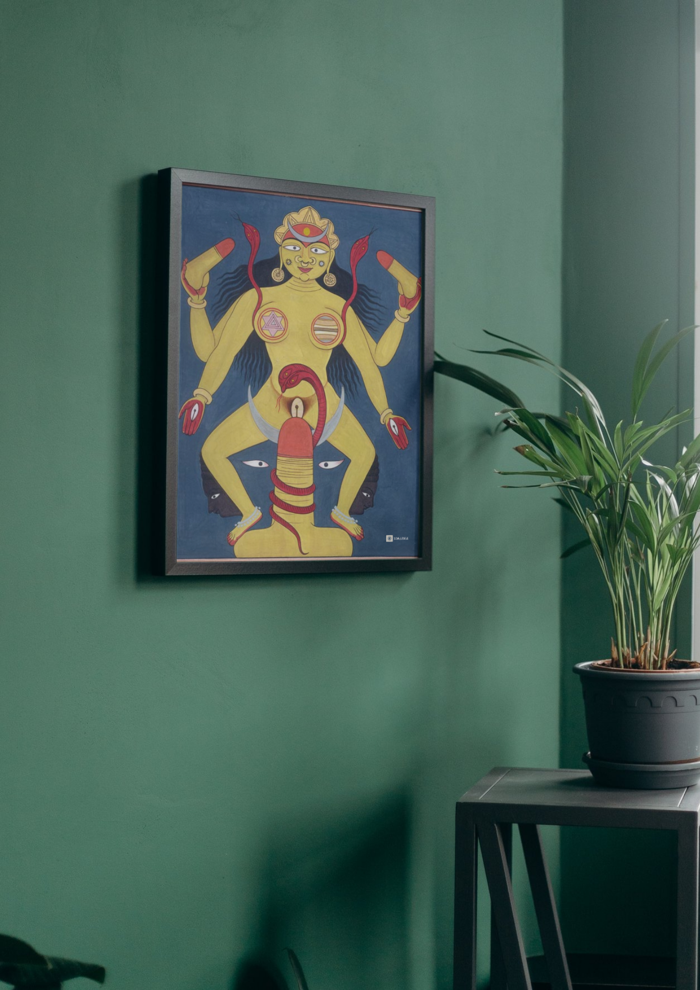 Tantric Union – Shakti on Shiva Lingam (A3 Poster)