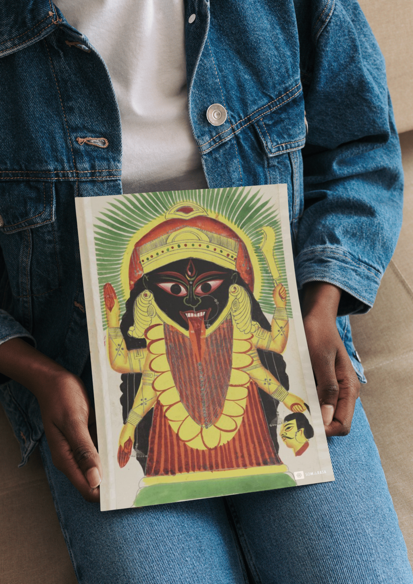 Kali Fierce and Divine – Kalighat Painting Reprint (A3 Poster)
