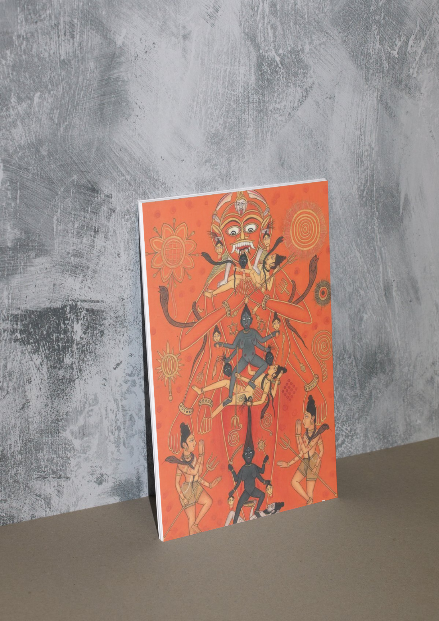 Kali & Shiva in Tantric Cosmic Union – Miniature Painting (16x24 Poster)