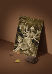 Durga Simhavahini – The Divine Warrior Goddess (A3 Vintage Poster)