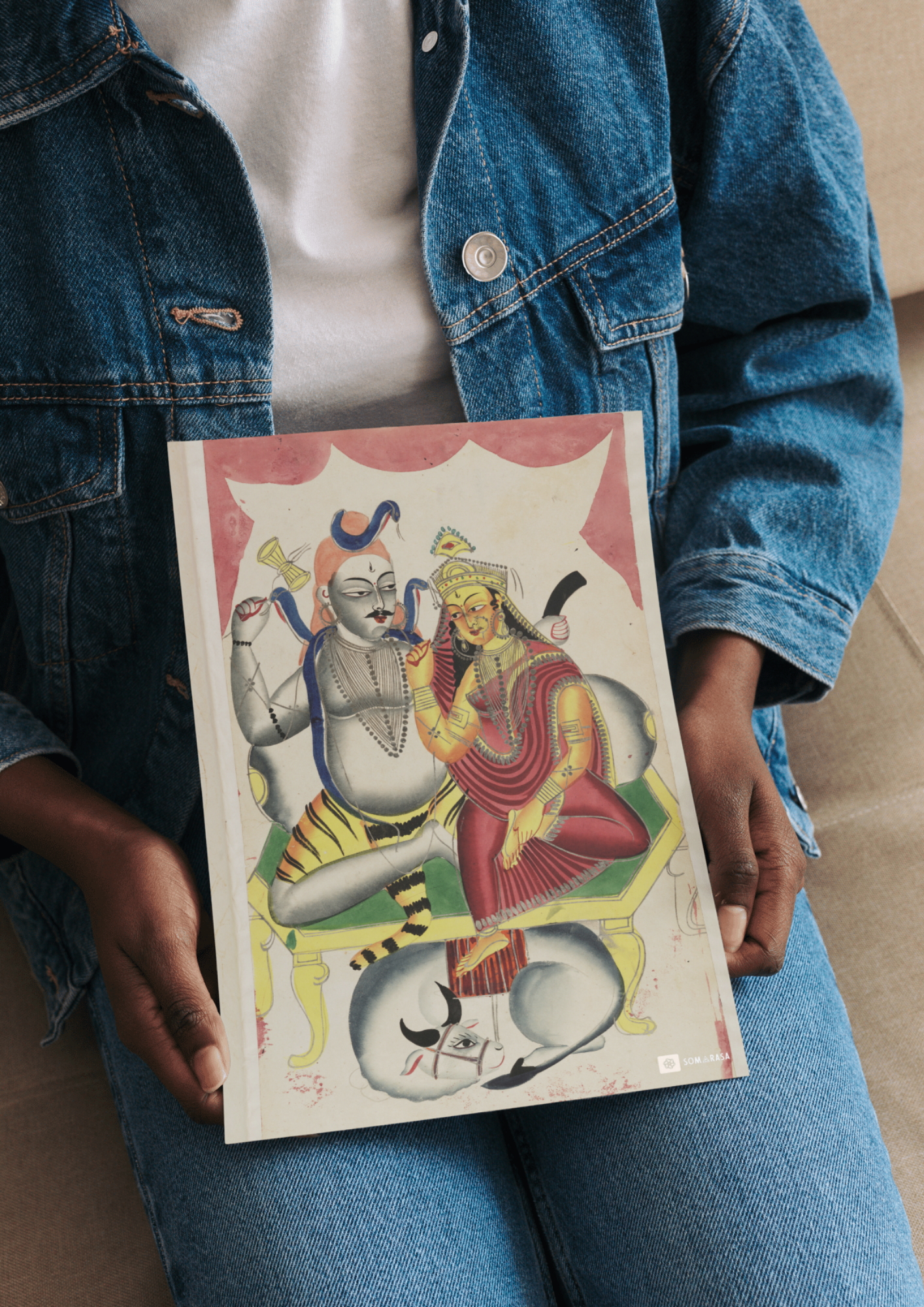 Shiva Parvati Enthroned – Kalighat Painting Reprint (A3 Poster)