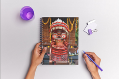 Forest Oracle – Black Theyyam Ritual Guardian (A5 Notepad)