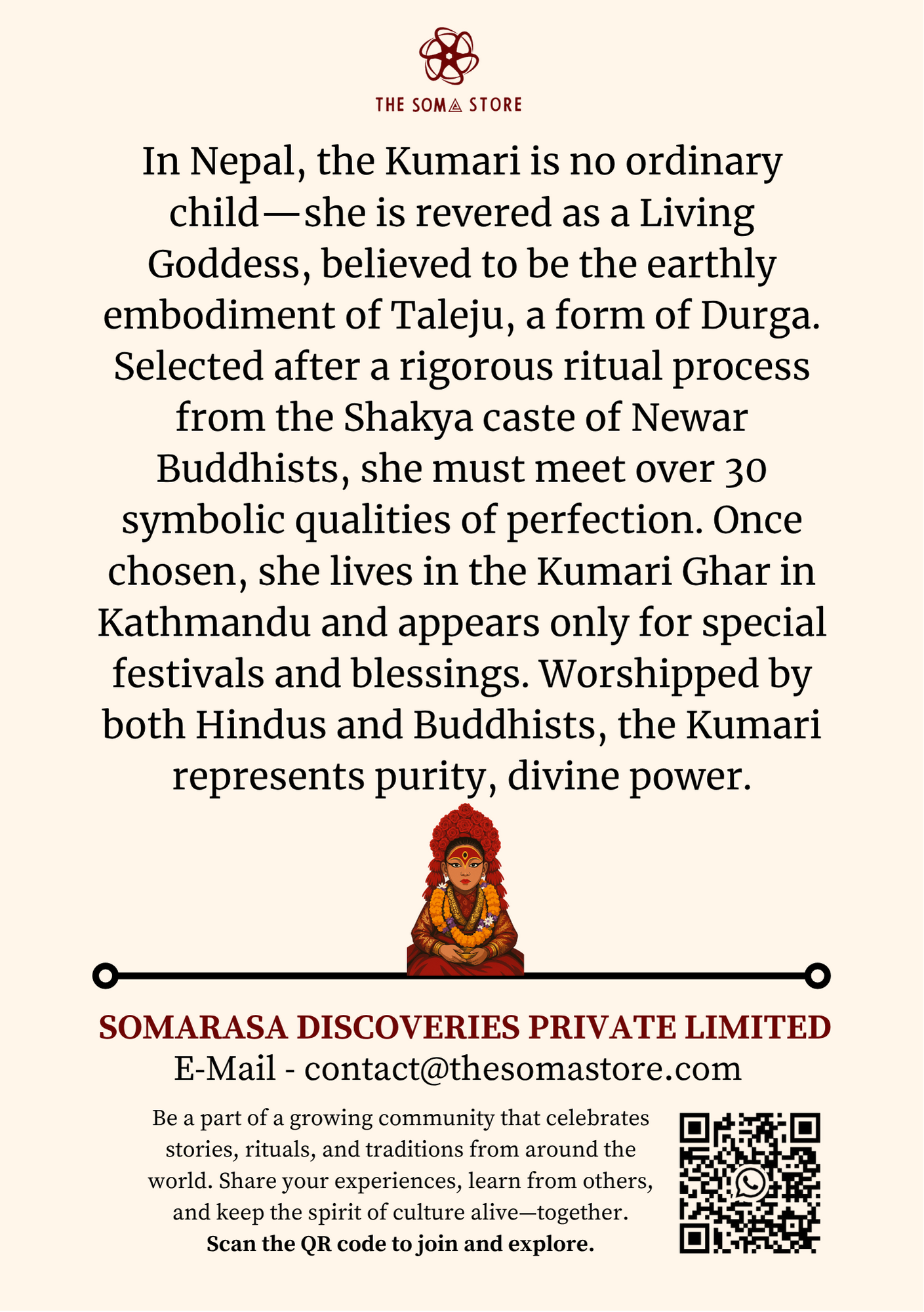 Kumari – The Living Goddess of Nepal (A5 Notepad) | Divine Grace in Ink