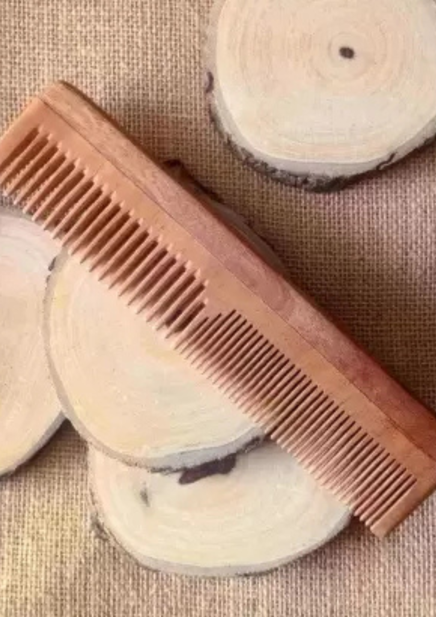 Dual Lily Neem Wood Comb