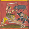 Durga's Grand Battle – The Lion, the Tiger, the Elephant, and the Bull (14×14 Poster)