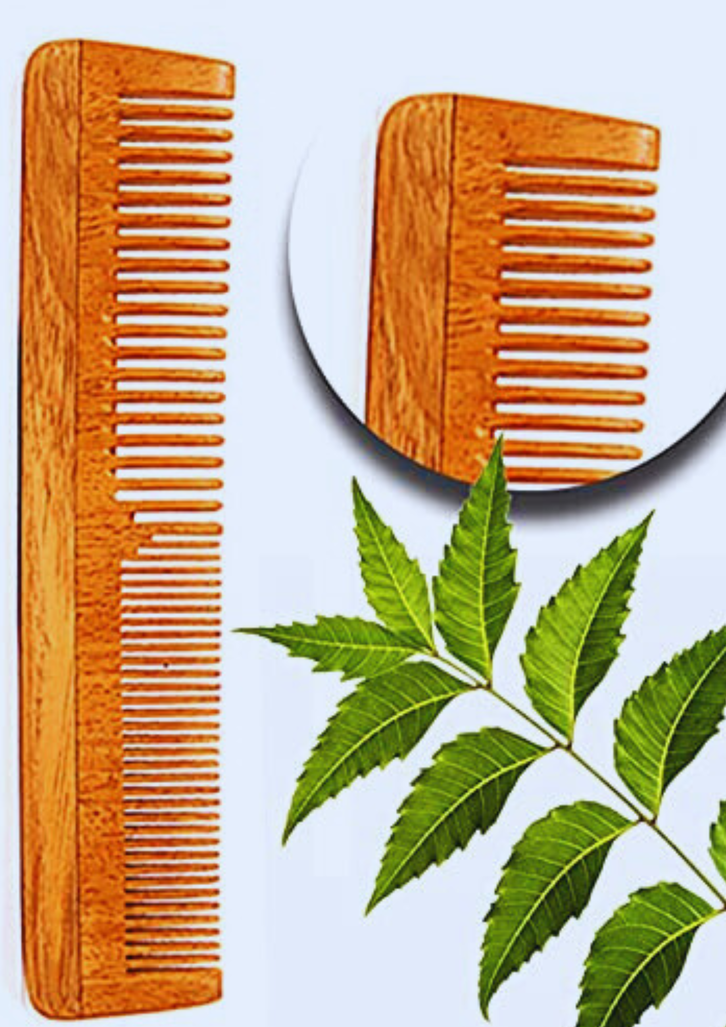 Dual Lily Neem Wood Comb