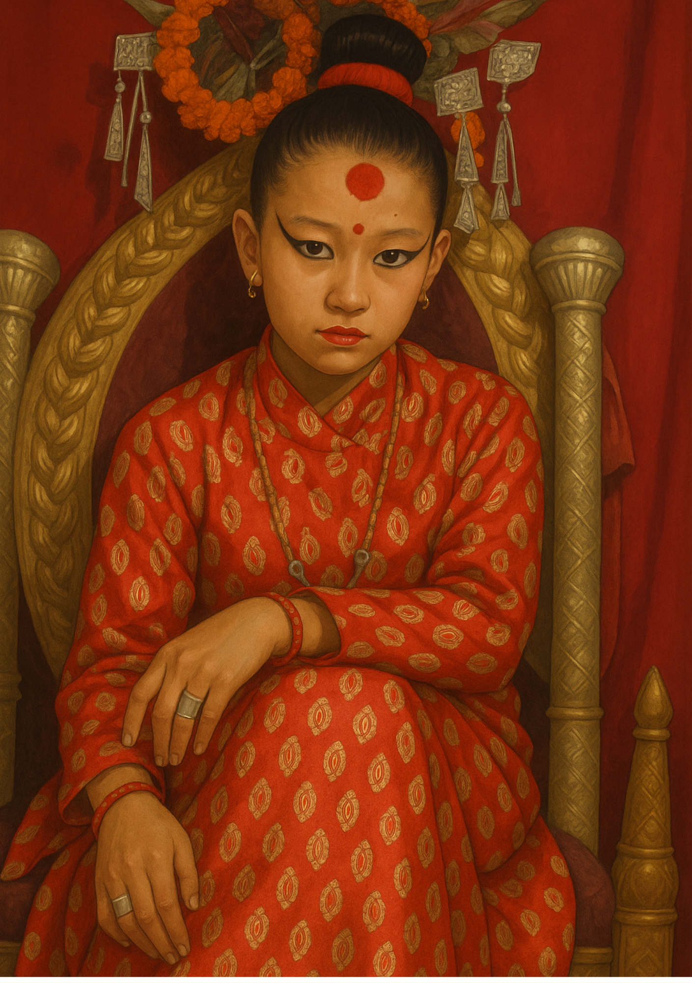 Living Goddess Kumari – Regal Stillness of the Throne (A5 Notepad)