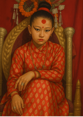 Living Goddess Kumari – Regal Stillness of the Throne (A5 Notepad)