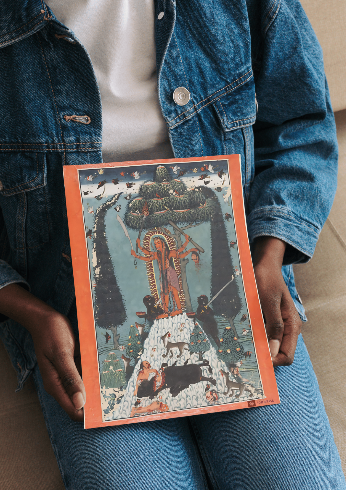 The Goddess Kali Standing on a Mountaintop (A3 Poster)