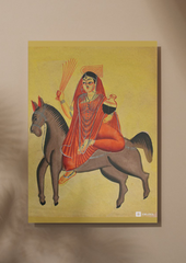 Shitala Mata – Kalighat Painting Reprint (A3 Poster)