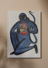 Hanuman Reveals His Heart – Kalighat Painting Reprint (A3 Poster)