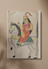 Rani of Jhansi on Horseback – Kalighat Painting Reprint (A3 Poster)