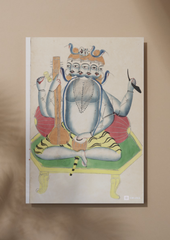 Panchanan Shiva Enthroned – Kalighat Painting Reprint (A3 Poster)