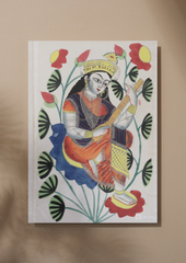 Saraswati on Lotus – Kalighat Painting Reprint (A3 Poster)