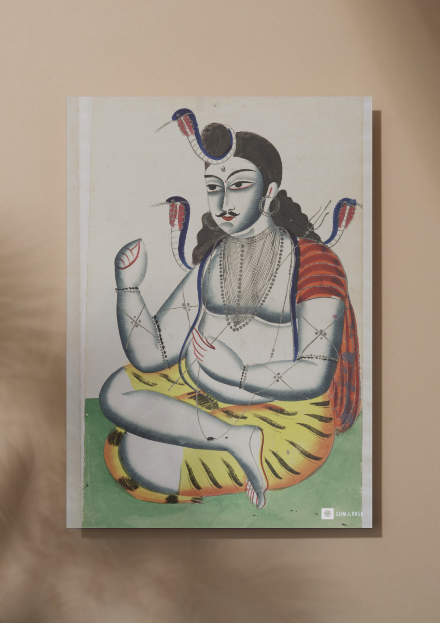 Shiva Mahayogin – Kalighat Painting Reprint (A3 Poster)