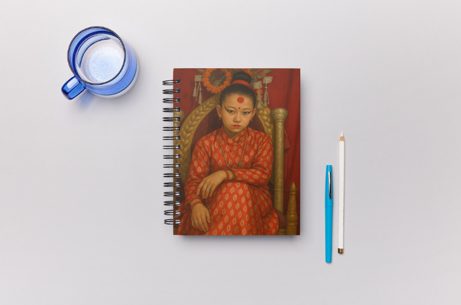 Living Goddess Kumari – Regal Stillness of the Throne (A5 Notepad)