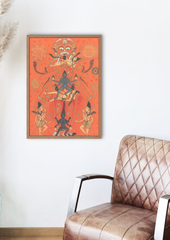 Kali & Shiva in Tantric Cosmic Union – Miniature Painting (16x24 Poster)