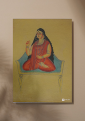 Bhubaneshwari – Kalighat Painting Reprint (A3 Poster)