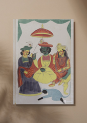 Rama, Sita, and Lakshmana Enthroned – Kalighat Painting Reprint (A3 Poster)