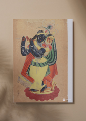 Radha Krishna – Kalighat Painting Reprint (A3 Poster)