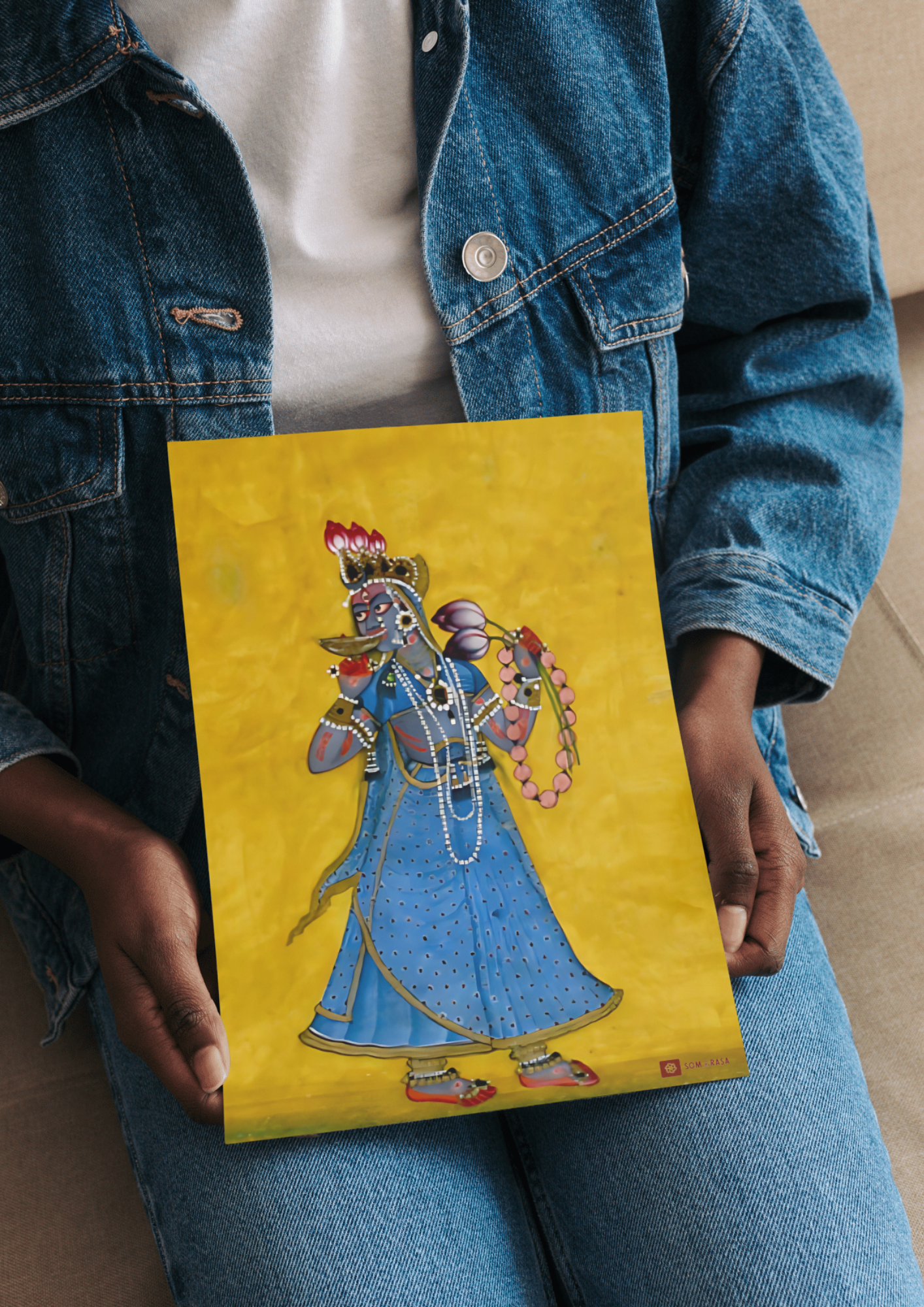 Goddess Bhadrakali – Basohli Painting Circa 1660–70 (A3 Poster)