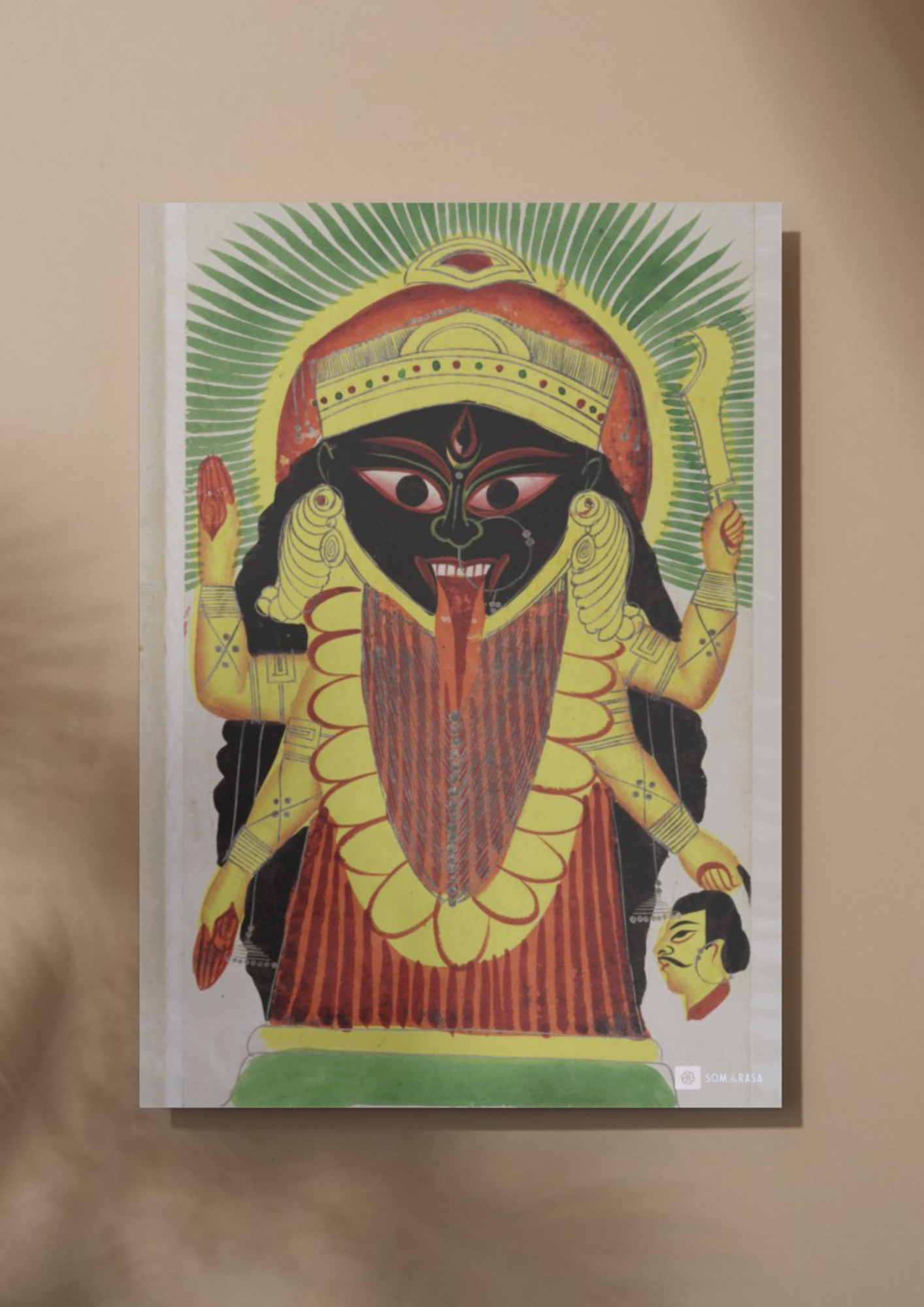 Kali Fierce and Divine – Kalighat Painting Reprint (A3 Poster)