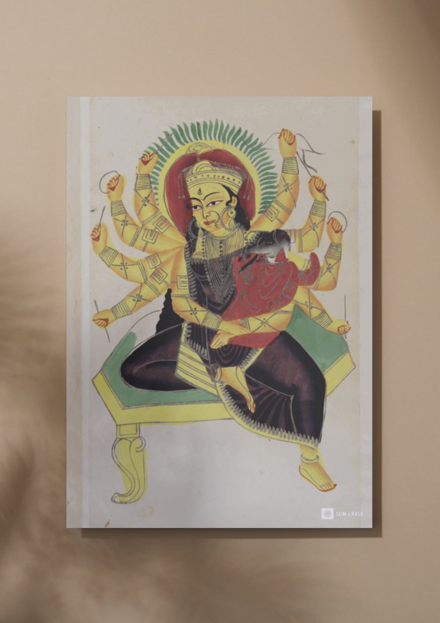 Parvati Nursing Ganesha – Kalighat Painting Reprint (A3 Poster)
