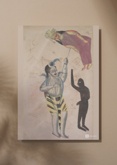 Shiva Holding the Burnt Body of Sati – Kalighat Painting Reprint (A3 Poster)