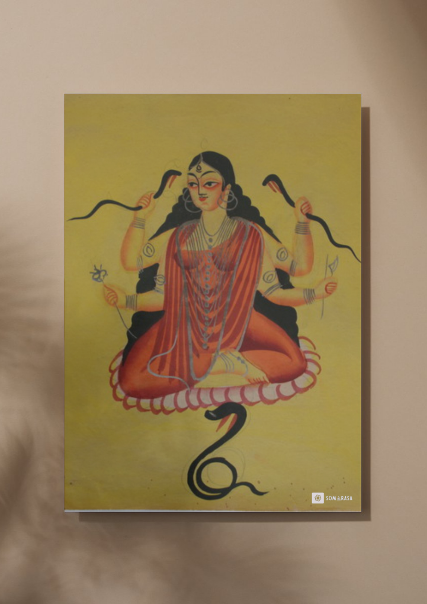Manasa Devi – Kalighat Painting Reprint (A3 Poster)