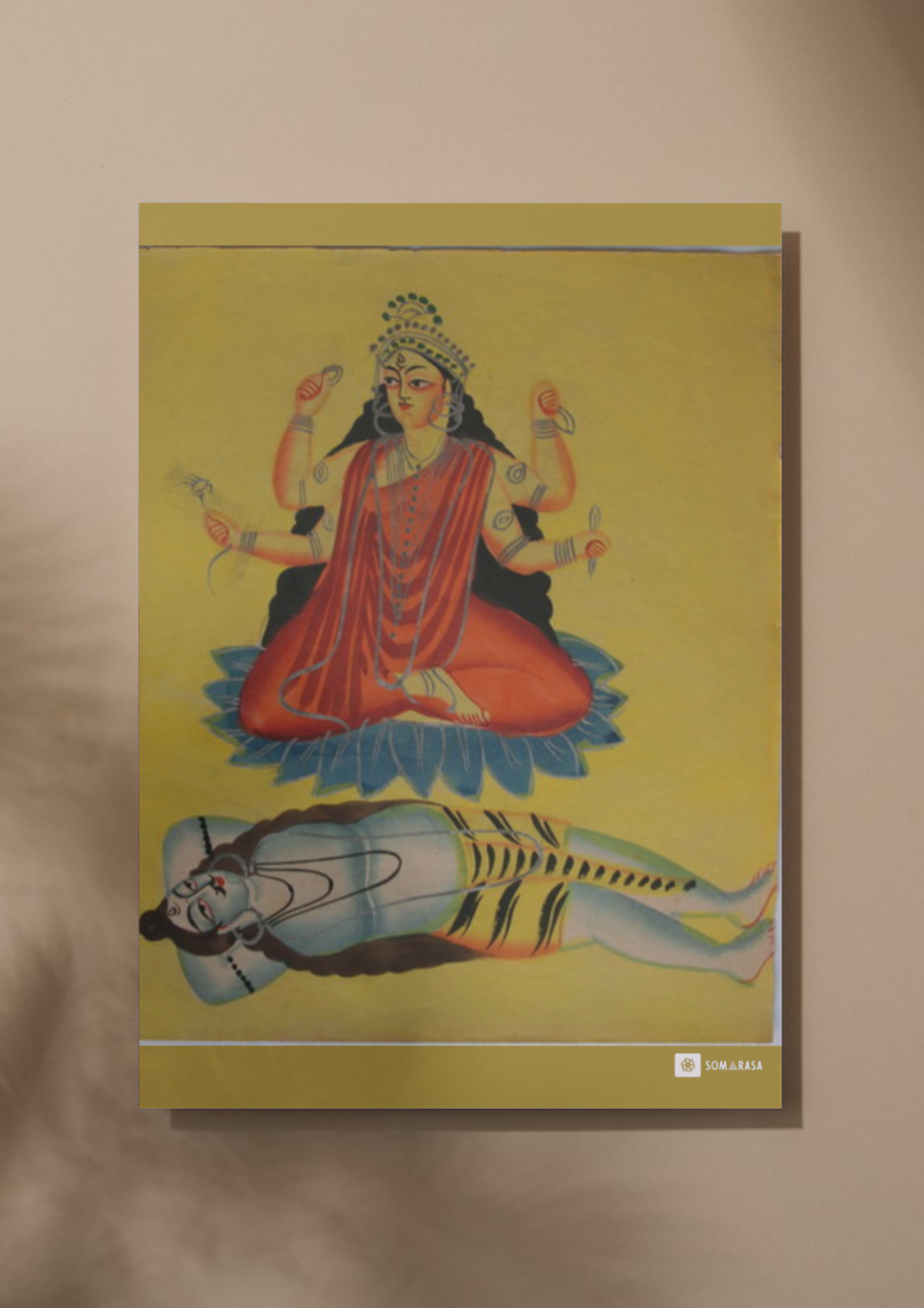 Rajrajeshwari – Kalighat Painting Reprint (A3 Poster)