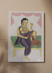 The Courtesan and the Sheep-Man – Kalighat Painting Reprint (A3 Poster)