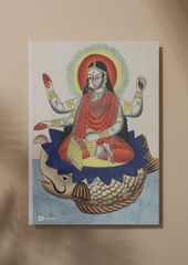 Ganga on Alligator – Kalighat Painting Reprint (A3 Poster)