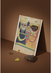 Jagannath, Balabhadra, and Subhadra – Kalighat Painting Reprint (A3 Poster)