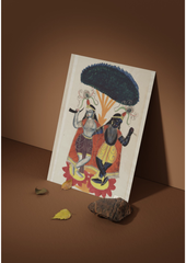 Krishna & Balarama Dancing – Kalighat Painting Reprint (A3 Poster)