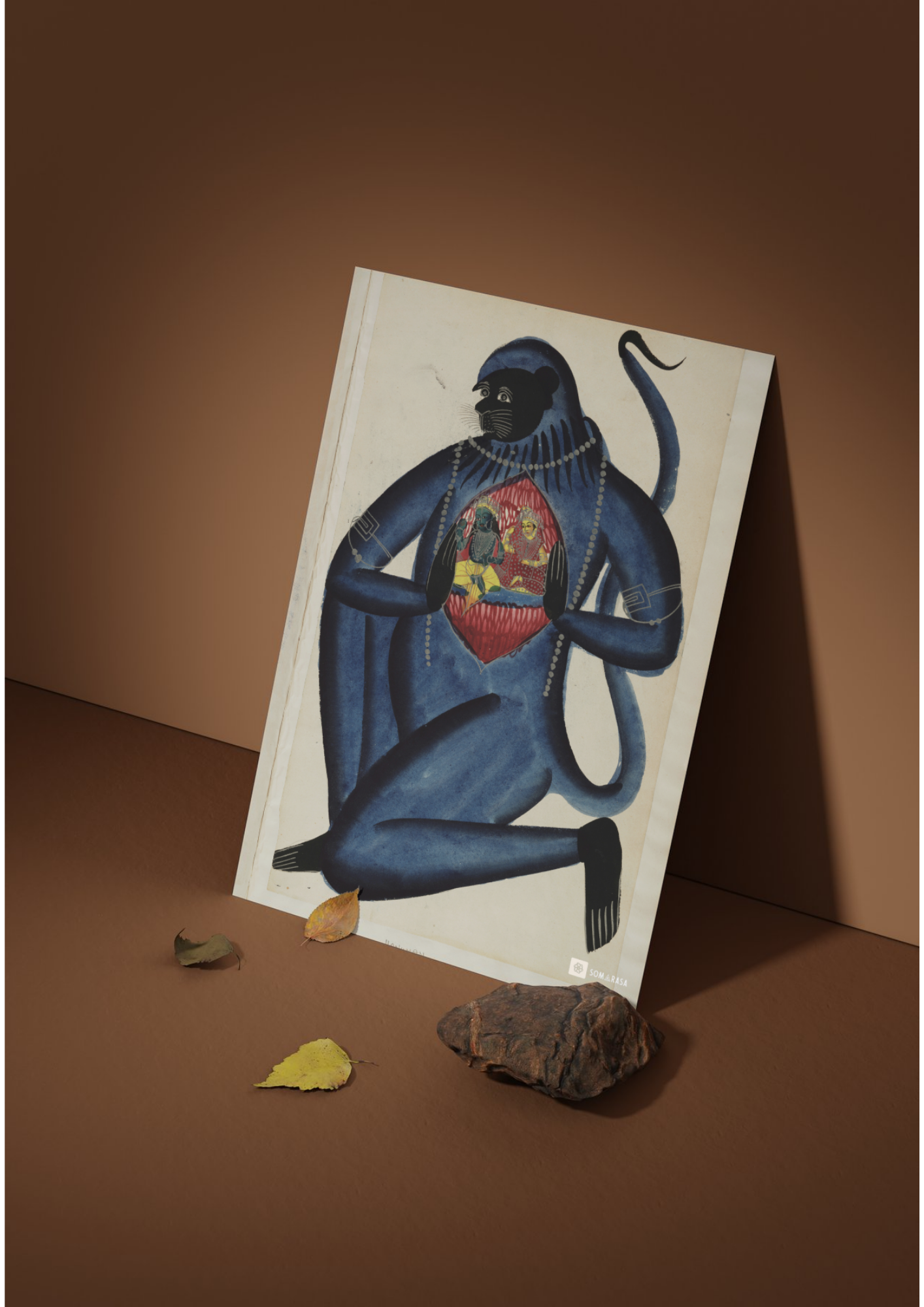 Hanuman Reveals His Heart – Kalighat Painting Reprint (A3 Poster)