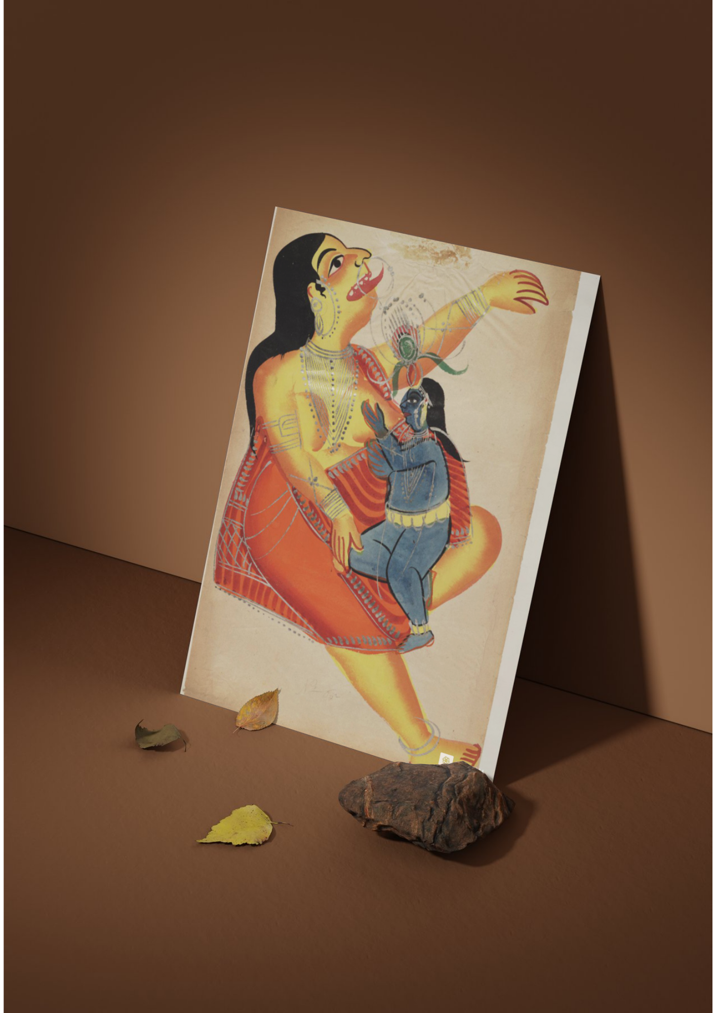 Krishna Killing Putana – Kalighat Painting Reprint (A3 Poster)