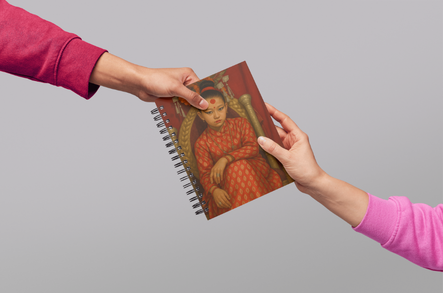 Living Goddess Kumari – Regal Stillness of the Throne (A5 Notepad)