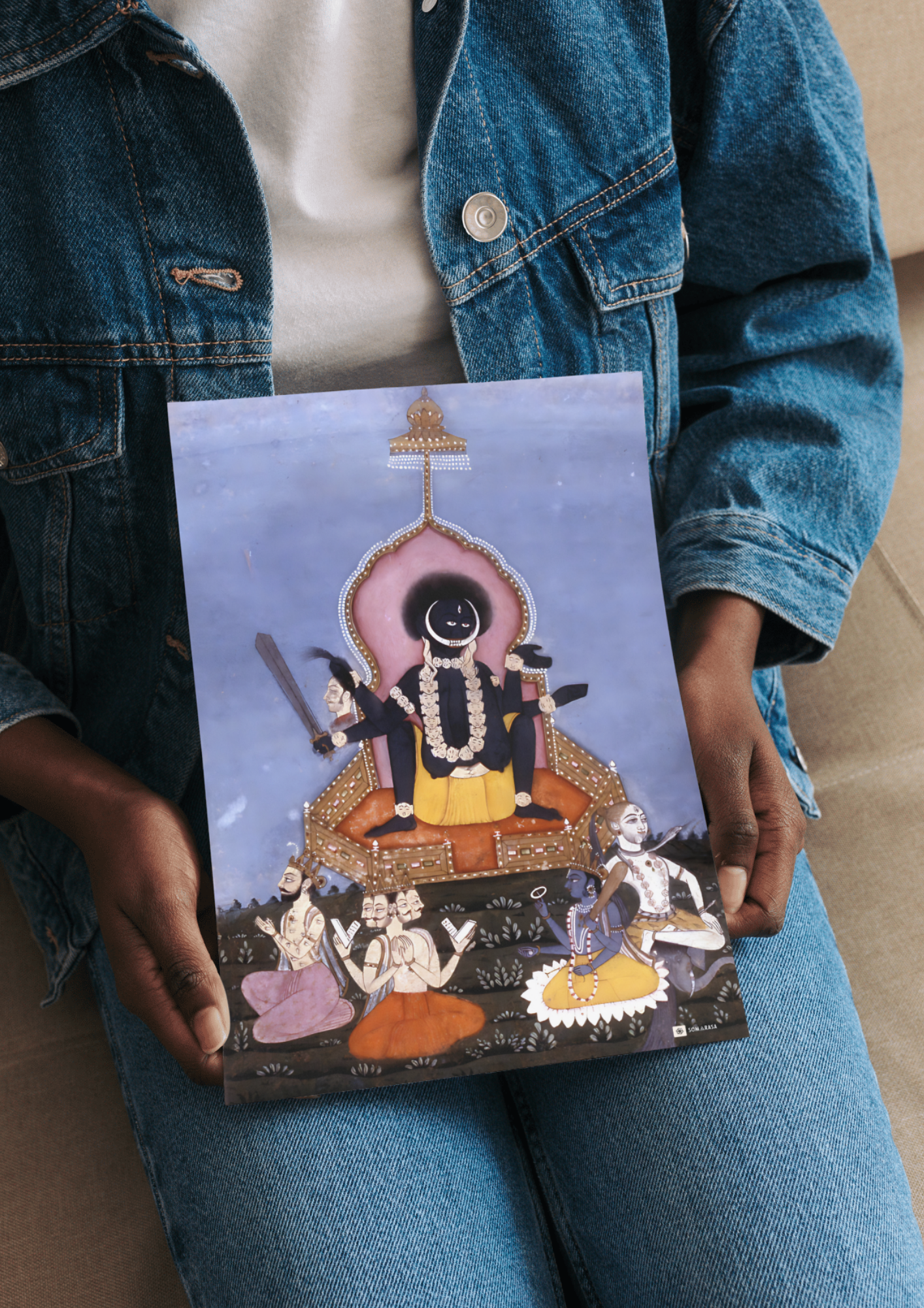 Kali as the Supreme Deity – The Cosmic Throne of Time (A3 Poster)