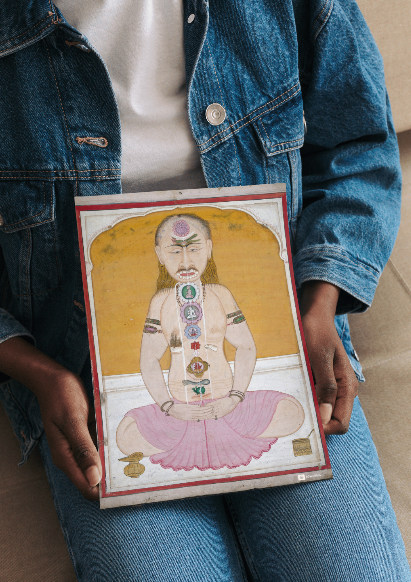 Yogin in Meditation – Kundalini & Chakra System (A3 Poster)