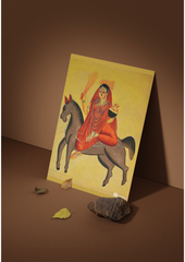 Shitala Mata – Kalighat Painting Reprint (A3 Poster)