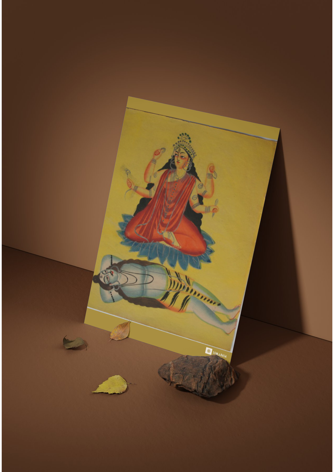 Rajrajeshwari – Kalighat Painting Reprint (A3 Poster)
