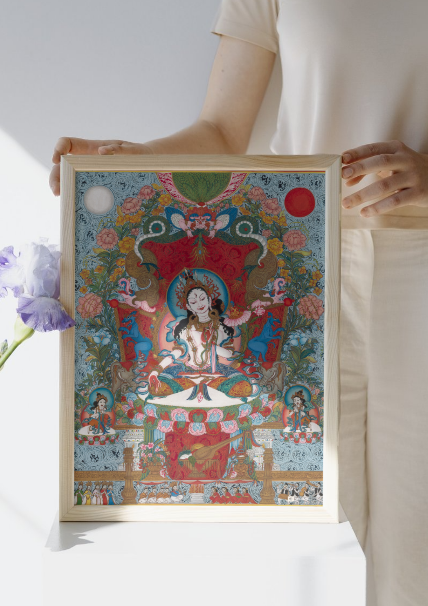 White Tara – The Goddess of Compassion and Longevity (A3 Poster)