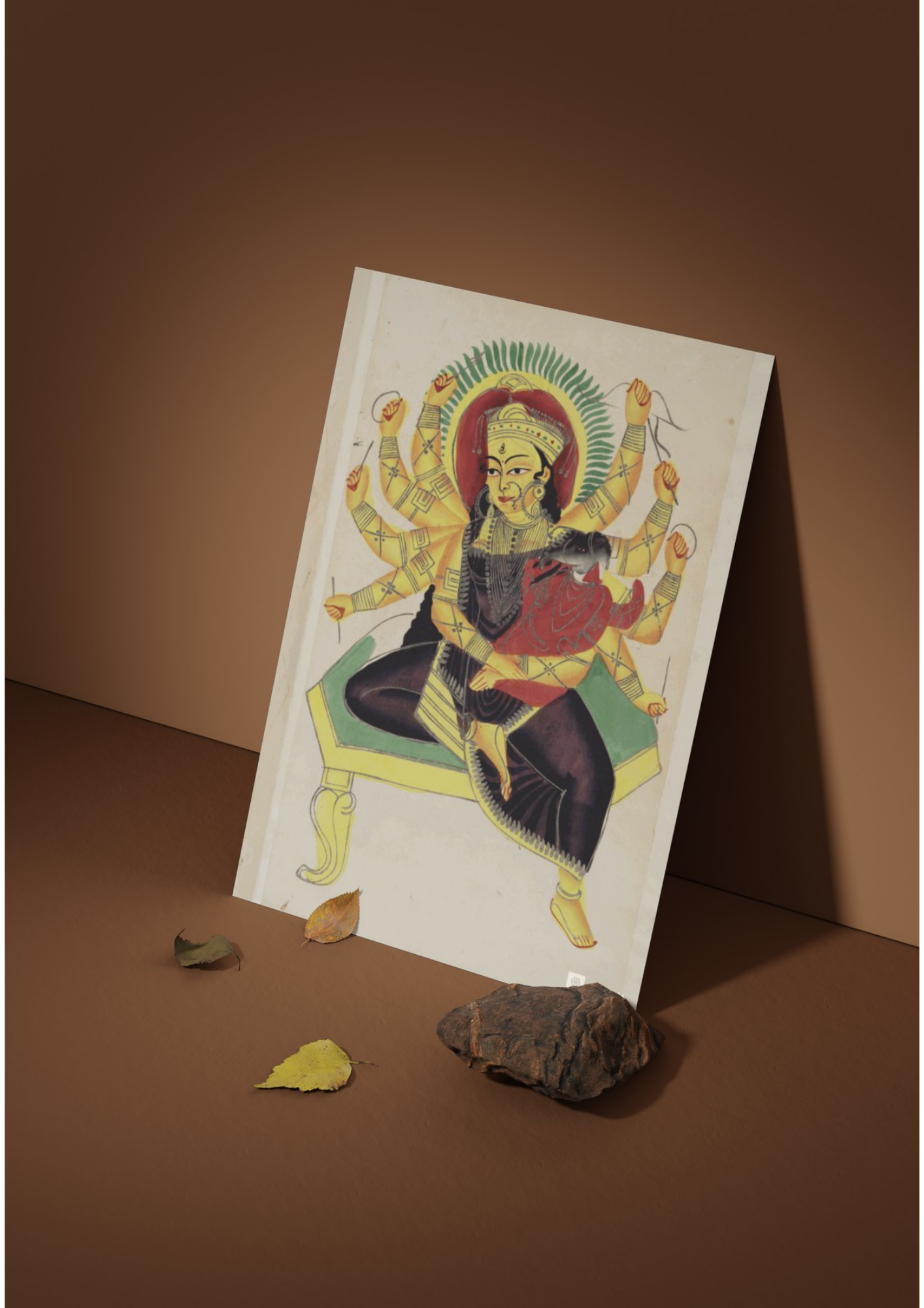 Parvati Nursing Ganesha – Kalighat Painting Reprint (A3 Poster)