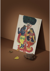 Radha-Krishna Dancing – Kalighat Painting Reprint (A3 Poster)